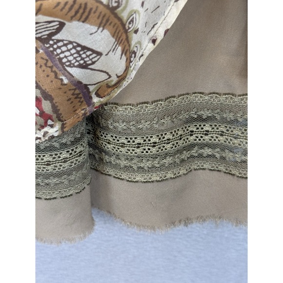 Votre Nom Women's Sz 8 Paisley Prints 100% Silk Lace‎ Hems Pull On Mini Skirt - Picture 3 of 7